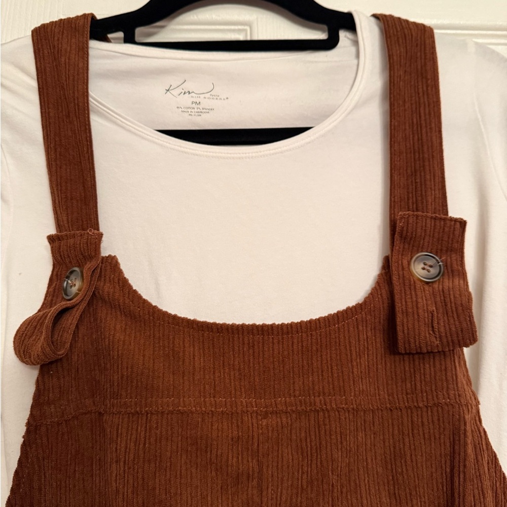 Brown Corduroy Overall Dress medium large $89 Anthropologie - Picture 3 of 6